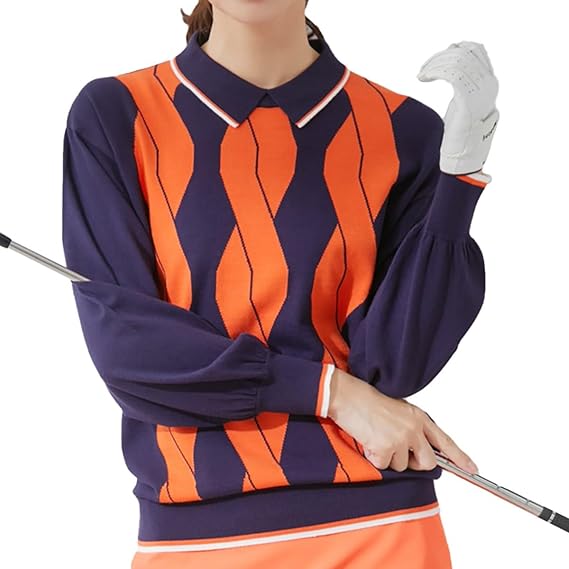 Amazon | [ジュン＆ロぺ] ケーブル柄衿使いパフ袖長袖プルオーバー